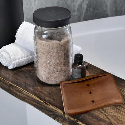 Aoheuo Soap Holder,Soap Dish for Shower, Walnut, 5.3 inches Long, 3.5 inches Wide, 0.6 inches High, for Kitchen, Bathroom, and Bar Sinks