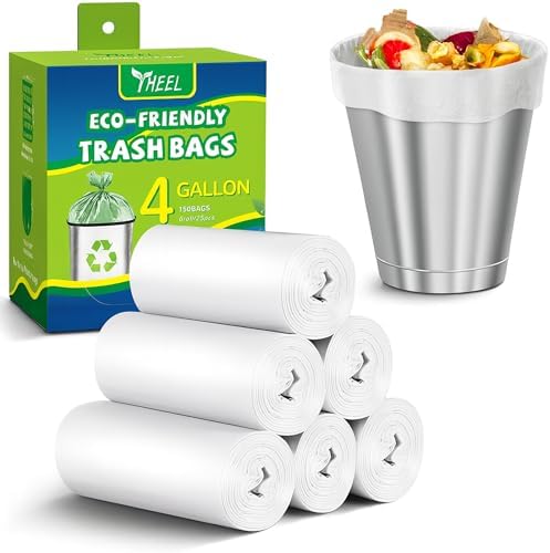 4 Gallon Clear Small Trash Bags Bathroom –Strong Leak-Resistant - 150 Ct