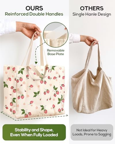 Miss Adola Cute Extra Large Canvas Grocery Tote Bag