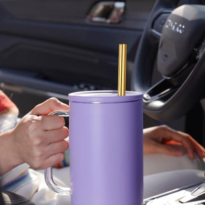 Tomorotec 8PCS Stainless Steel Straws Fit for 40oz Stanley Tumblers, Gold