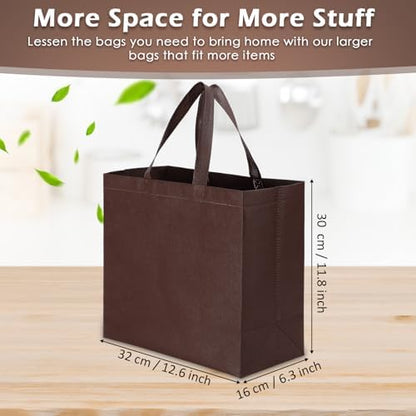 Reginary 100 PCS Non Woven Tote Bags Bulk,Brown