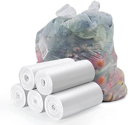 Small Trash Bags 1.2 Gallon, Biodegradable Gallon Waste Bag, Mini Compostable Strong Bathroom Wastebasket Can Liners Garbage Bags for Home Office Kitchen Fit 5 Liter 5L, 1 Gal, (120 Counts,White)