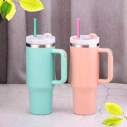 Dakoufish 10 Pack Replacement Straws for Stanley Quencher 30oz 40oz Tumbler Cups, Straw Accessories with Cleaning Brush, BPA Free Dishwasher Safe (Mix Color)