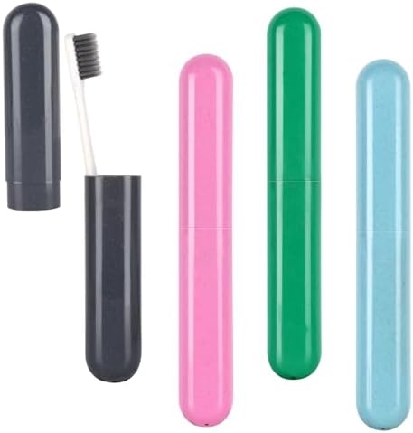 Hooqict 4 Pack Travel Toothbrush Case Portable Travel Toothbrush Holder Plastic Toothbrush Container Protector Cover for Traveling, Camping, Home, School, Business