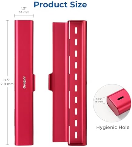 Aluminum Toothbrush Travel Case, Portable Travel Toothbrush Holder, Durable Manual Toothbrush Box Container for Traveling, Bathroom, Camping, Business Trip-Red