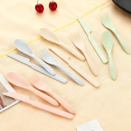 Wheat Straw Portable Cutlery Set Reusable Knife Fork Spoon Tableware