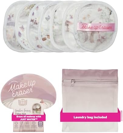 The Original Makeup Eraser 7-Day Set, Erase All Makeup with Just Water, Including Waterproof Mascara, Eyeliner, Foundation, Lipstick, Sunscreen, and More! Garden Fairies, 7ct.