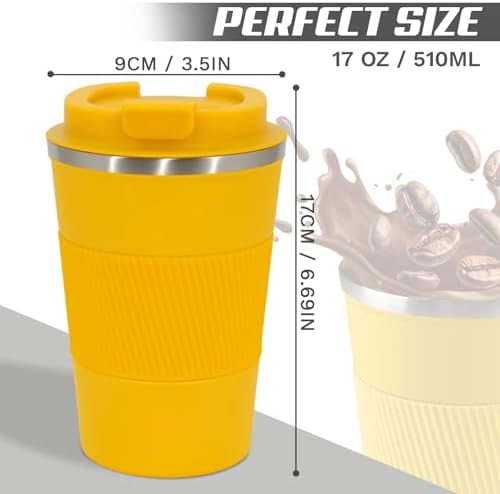 Vacuum Insulated Stainless Steel Travel Coffee Mug,Leak Proof Cup with Lid