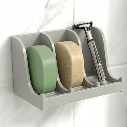 Soap Holder for Shower Wall, 3-Compartment Soap Dish [Patent Pending]