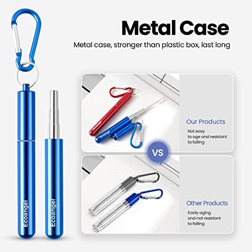 Ecoangel Cruise Ship Essentials Reusable Metal Straws (4 Pack)
