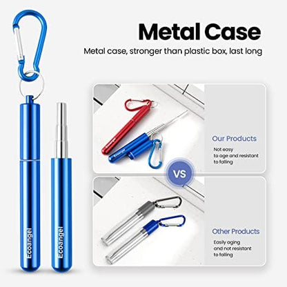 Ecoangel Cruise Ship Essentials Reusable Metal Straws (4 Pack)