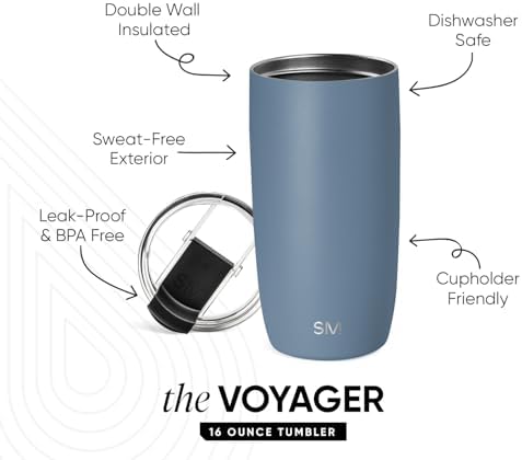 Simple Modern Travel Coffee Mug with Lid | 16oz | Blue