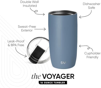 Simple Modern Travel Coffee Mug with Lid | 16oz | Blue