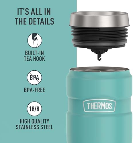THERMOS Stainless King Stainless Steel Tumbler, 16oz, Matte Teal