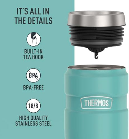 THERMOS Stainless King Stainless Steel Tumbler, 16oz, Matte Teal