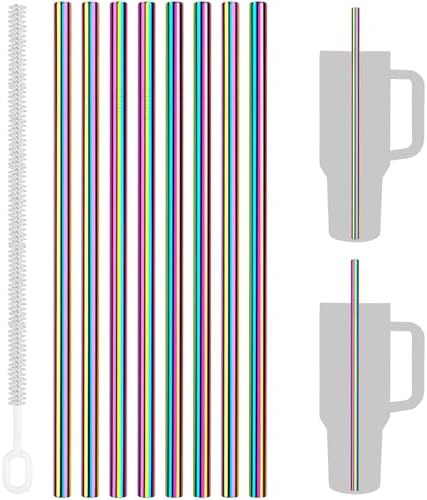Tomorotec 8PCS Stainless Steel Straws Fit for 40oz Stanley Tumblers