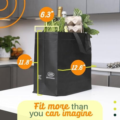 Simply Cool 400 Pack Reusable Grocery Bags, Medium Tote Bags Bulk, Black
