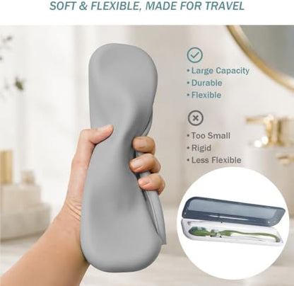 Silicone Toothbrush Travel Case, Pro Large Toothbrush Cover for Traveling