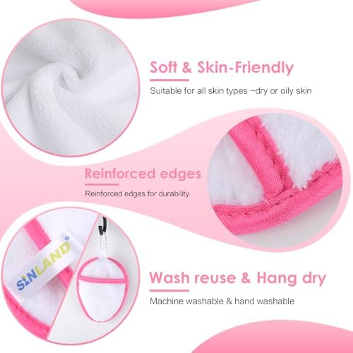 SINLAND Reusable Makeup Remover Pads White 6 Pack