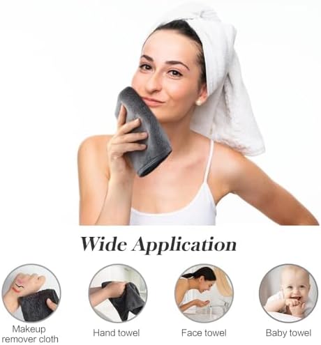 SINLAND Microfiber Facial Cloths Fast Drying Washcloth 12inch x 12inch Absorbent Face Wash Cloth Soft Makeup Remover Cloths