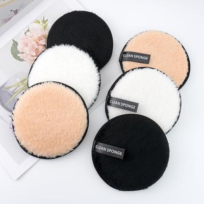 BlingKingdom 6 PCS Reusable Makeup Remover Pads, Facial Cleansing Cloths