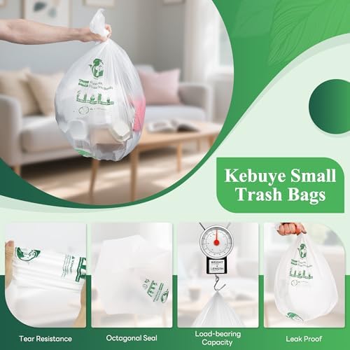 Small Trash Bags 1.2 Gallon - Biodegradable Gallon Waste Bag for Bathroom