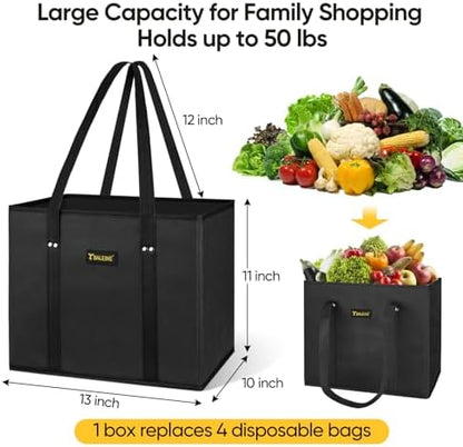 BALEINE 3PK Reusable Grocery Bags, Heavy Duty Shopping Tote Bag