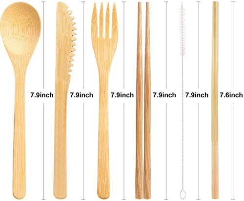 Boao 4 Sets Bamboo Utensils Wooden Utensils Set, Chic Style