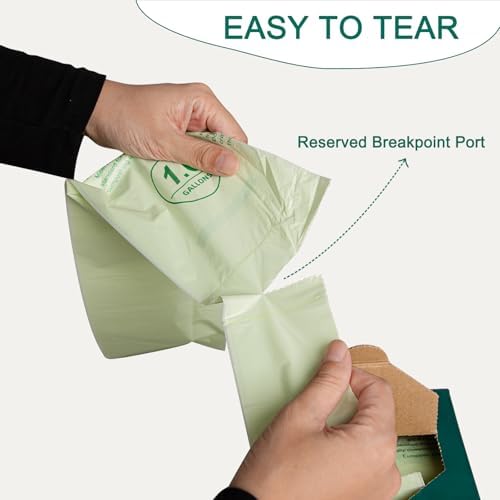 HECTOLIFE 1.6 Gallon 300 Count Compostable Bags Handle Tie