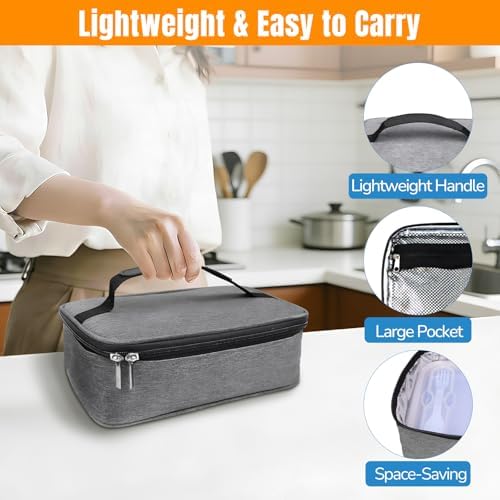 Big Collapsible Silicone Bento Lunch Box With Insulated Lunch Bag, 45.6oz Food Containers with 3 Compartment, Bento Bag, Designed for Fresh Lunch On the Go