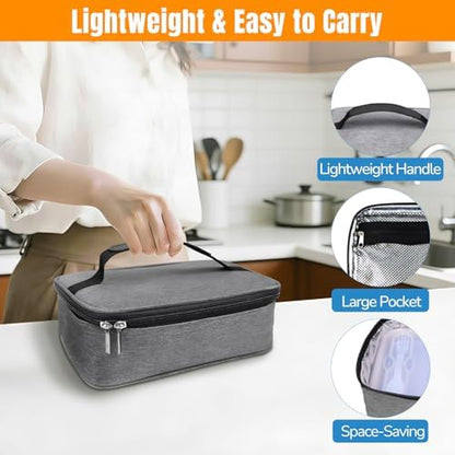 Big Collapsible Silicone Bento Lunch Box With Insulated Lunch Bag, 45.6oz Food Containers with 3 Compartment, Bento Bag, Designed for Fresh Lunch On the Go