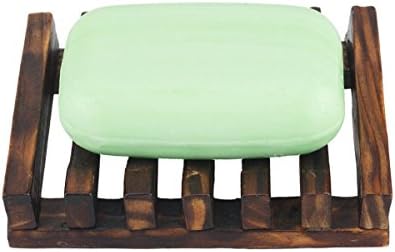Soap Dish Holder, Bathroom Wooden Soap Case, Sink Deck Bathtub Shower Dish, Rectangular, Hand Craft, Natural Wooden Holder for Soap, Sponges, Scrubber (2 Pack soap Dish)