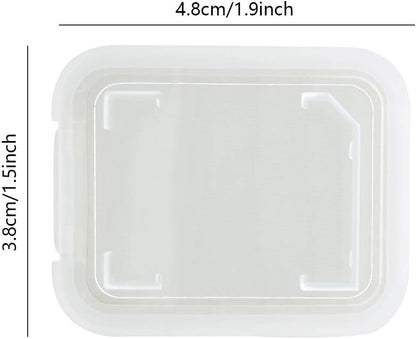 Plastic Memory Card Storage Case Compatible with SD MMC/SDHC PRO Duo White (10 PCS)
