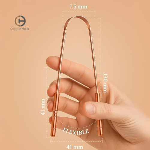 Tongue Scraper Set(2 Pack)–Pure Copper Cleaner Kit with Bamboo Toothbrush with Charcoal Bristles &Travel Case–Daily Oral Hygiene Tool for Men&Women,Reduce Bad Breath,Tongue Scrubber