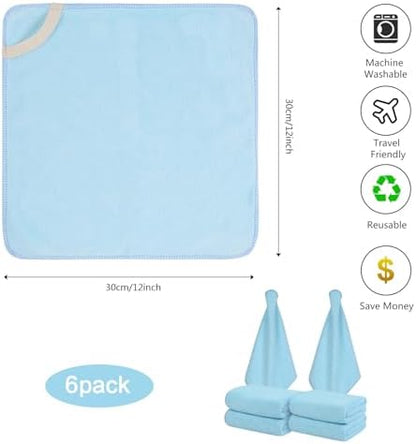 SINLAND Microfiber Facial Cloths Fast Drying Washcloth 12inch x 12inch Absorbent Face Wash Cloth Soft Makeup Remover Cloths