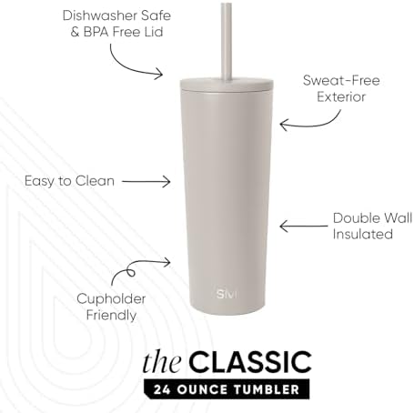 Simple Modern Iced Coffee Tumbler, Insulated | 24oz | Beige
