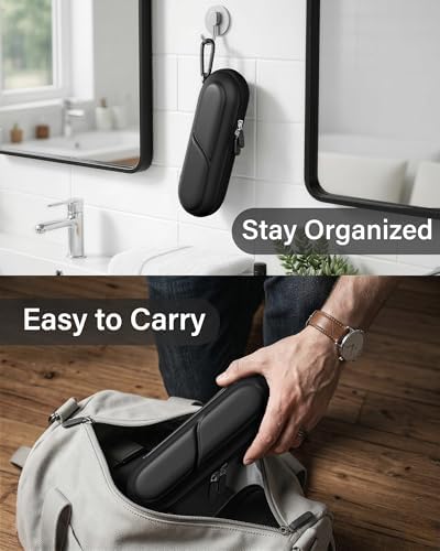 ProCase Toothbrush Travel Case for Oral-B/Oral-B Pro 1000 1500 5000 7000 7500 6000 9600/Philips Sonicare 4100 5100 1100 6100 5300 Oral-B iO Electric Toothbrush Portable Hard Container -Black