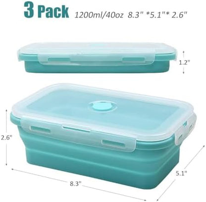 Alimat PluS 3 Pack 40.5oz Silicone Collapsible Food Storage Containers