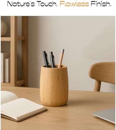 Bamboo Toothbrush Holder 2 Pack, Simple Cylindrical Tumbler Set