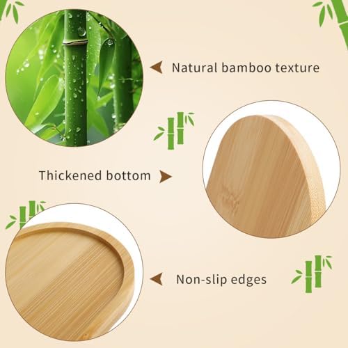 6Pcs Bamboo Tray for Bathroom, Small Wooden Trays Decorative for Candle