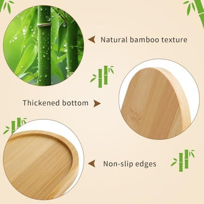 6Pcs Bamboo Tray for Bathroom, Small Wooden Trays Decorative for Candle