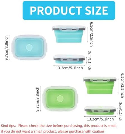 2 Pcs Collapsible Food Storage Containers with Lids and Vent, Silicone Food Storage Containers, Microwave Freezer Dishwasher Safe