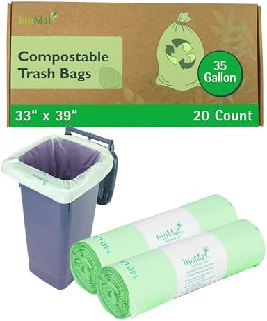 bioMat 33-35 Gallon Compostable Food Scrap Bags, 20 Count