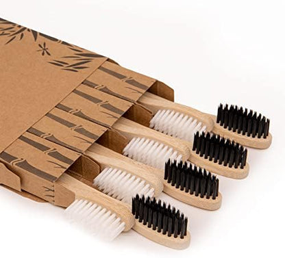Virgin Forest Bamboo Toothbrushes 8pk, Soft BPA Free Adults Kids