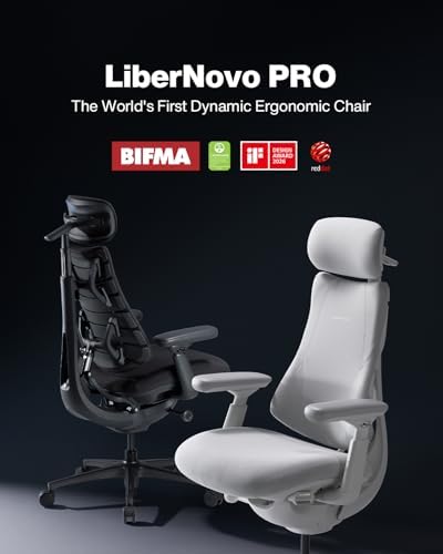 LiberNovo Omni PRO Dynamic Ergonomic Office Chair, Built-in Fan, 48cm