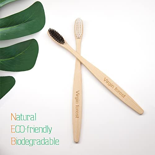 Virgin Forest Bamboo Toothbrushes 8pk, Soft BPA Free Adults Kids
