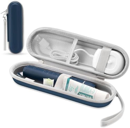 Toothbrush Travel Case for Oral B/Oral-B Pro 1000 1500 5000 7000 & Philips Sonicare 4100 1100 5300 5100 6100/iO Electric Toothbrush, Hard Protective Storage Bag (Deep blue)