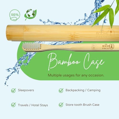 Bamboo Toothbrush & Travel Case Set – Eco-Friendly Oral Care with Soft Bristles – Sustainable & Portable Dental Hygiene Kit2 Pack (6)