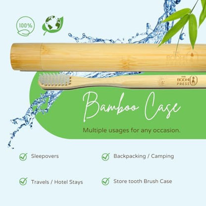Bamboo Toothbrush & Travel Case Set – Eco-Friendly Oral Care with Soft Bristles – Sustainable & Portable Dental Hygiene Kit2 Pack (6)