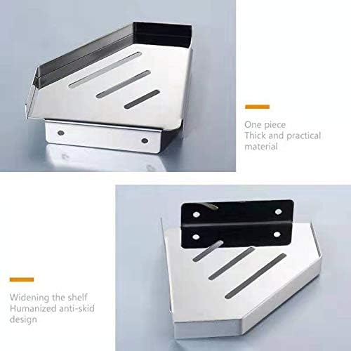 Lavatory Bathroom Corner 304 Stainless Steel Shelf Wall Mount Triangular, Soap Holder,Polished